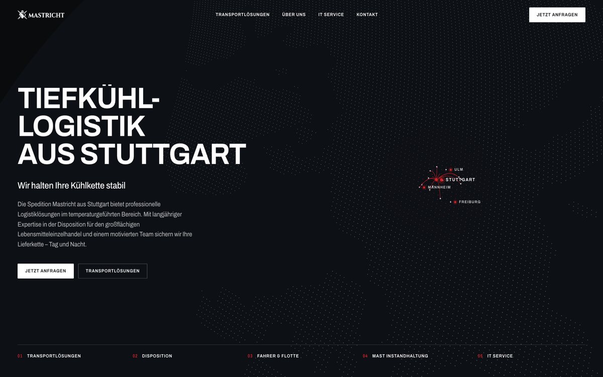 Startseite des neuen Entwurfs