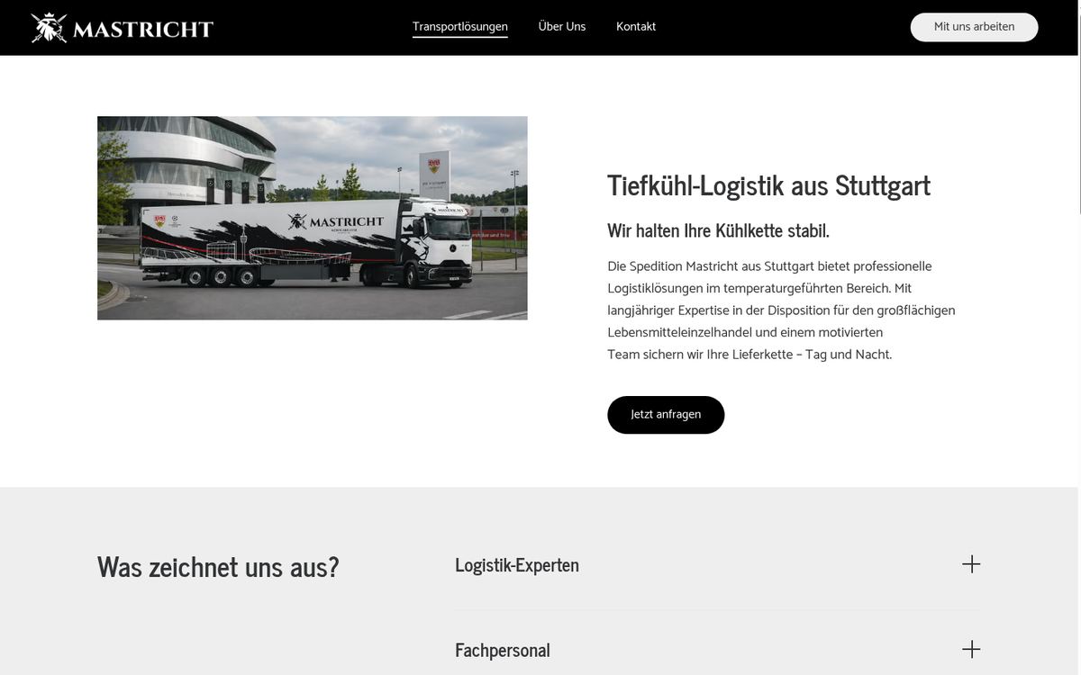 Startseite der heutigen mastricht.de